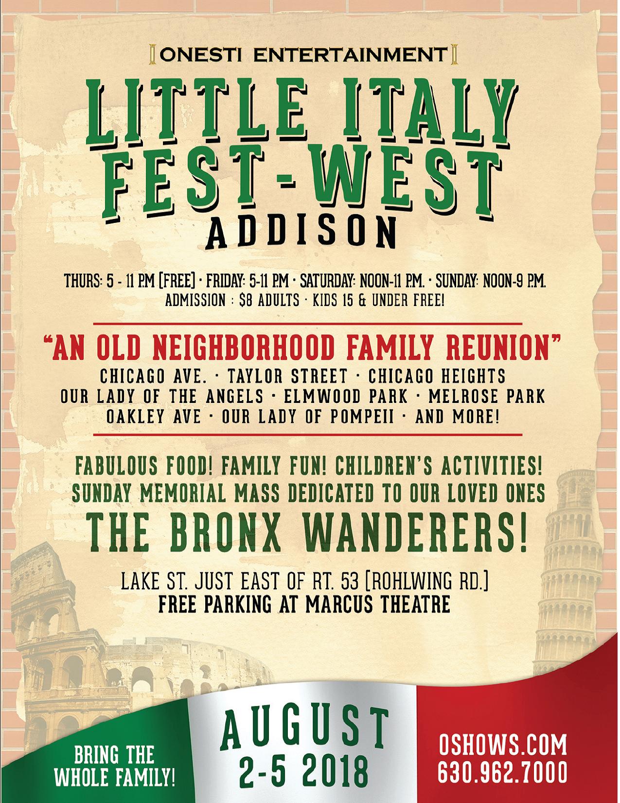 Onesti Entertainment Presents Little Italy Fest West In Addison
