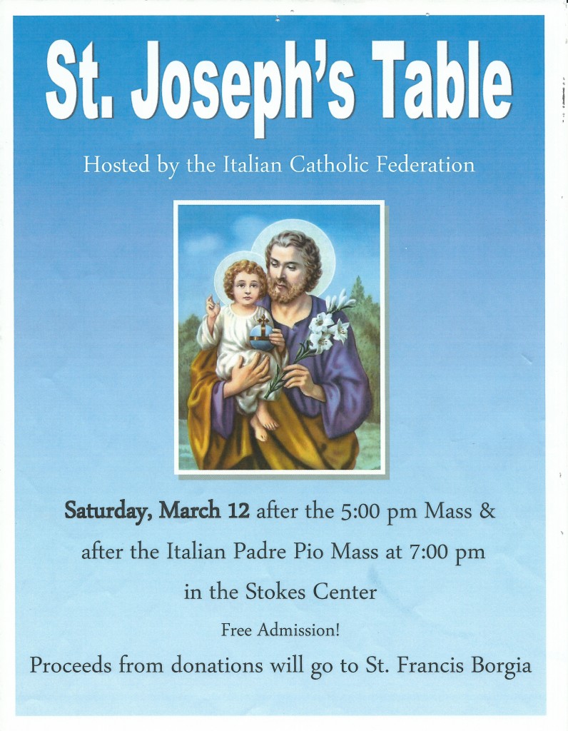 St. Joseph Table Italian Catholic Federation Casa Italia Chicago