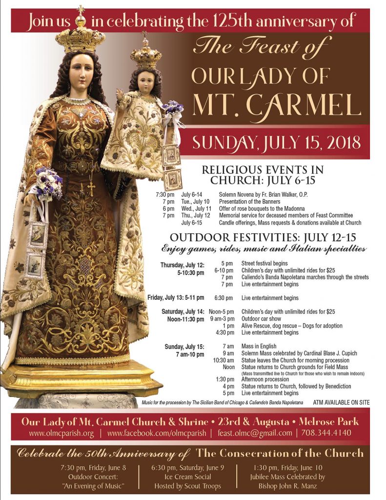 The Feast of Our Lady of Mt. Carmel Casa Italia Chicago
