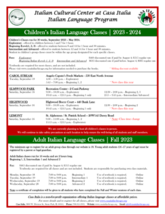 Italian Language Schedule 2023 2024 Updated 6 9 23 232x300 